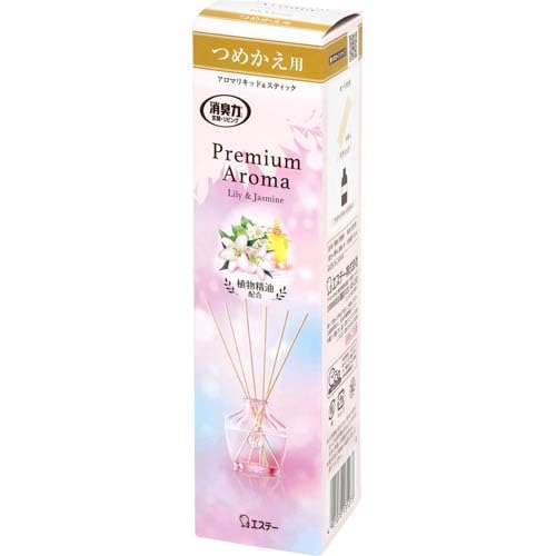 【まとめ買い】お部屋の消臭力　ＰＲＥＭＩＵＭ　ＡＲＯＭＡ　ＳＴＩＣＫ　詰替　リリー＆ジャスミン 容量65ML×24点セット芳香剤