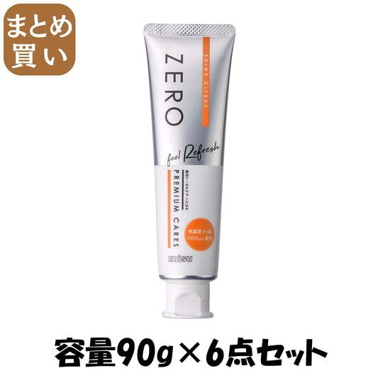 【まとめ買い】ＥＰ－０１３１　ゼロプレミアムケアズ　リフレッシュ・９０ｇ 容量90G×6点セット エビス 歯磨き