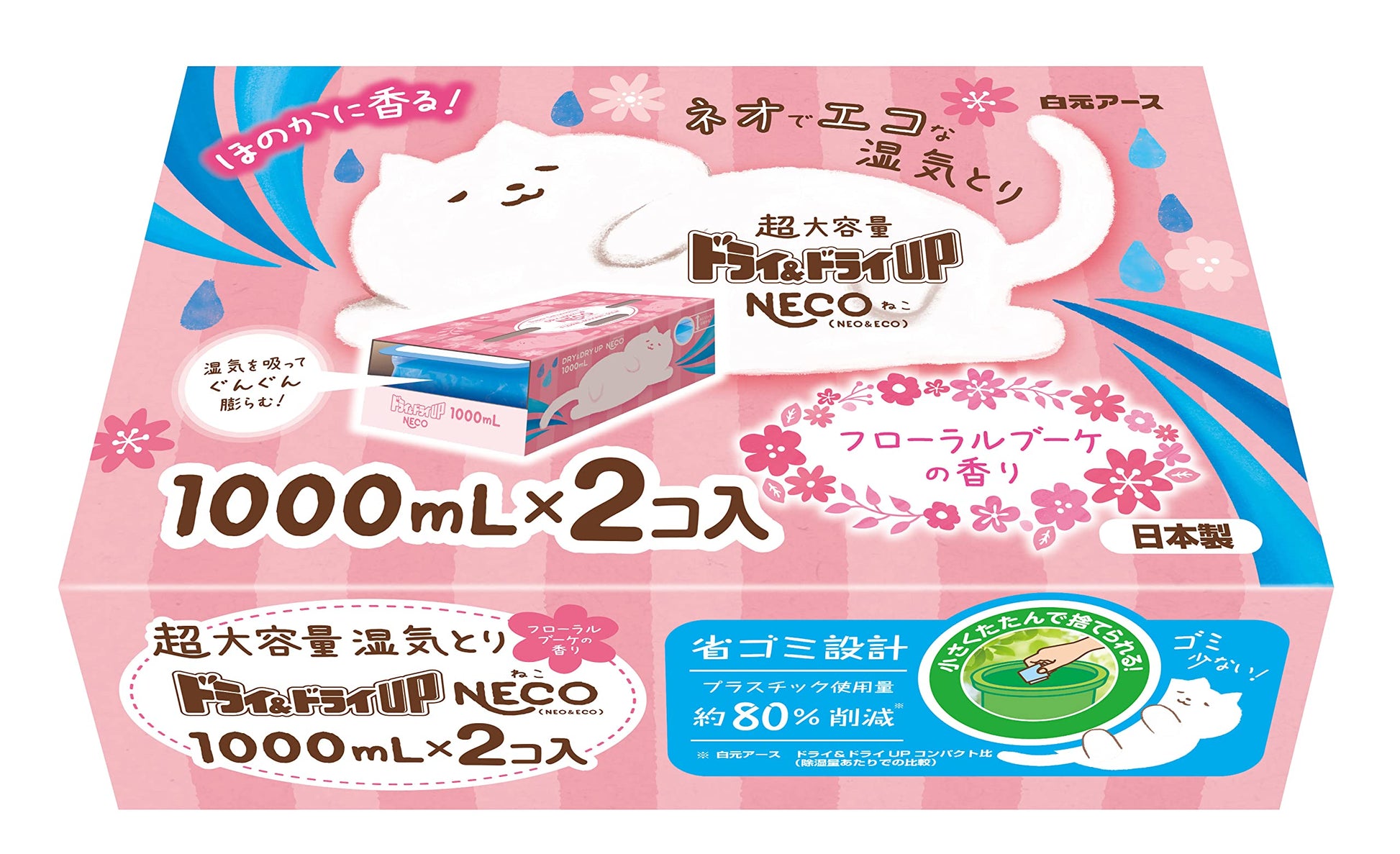 【まとめ買い】ドライ＆ドライＵＰ　ＮＥＣＯ　フローラルブーケの香り　１０００ｍＬ×２コ 容量2000ML×12点セット白元アース 除湿剤