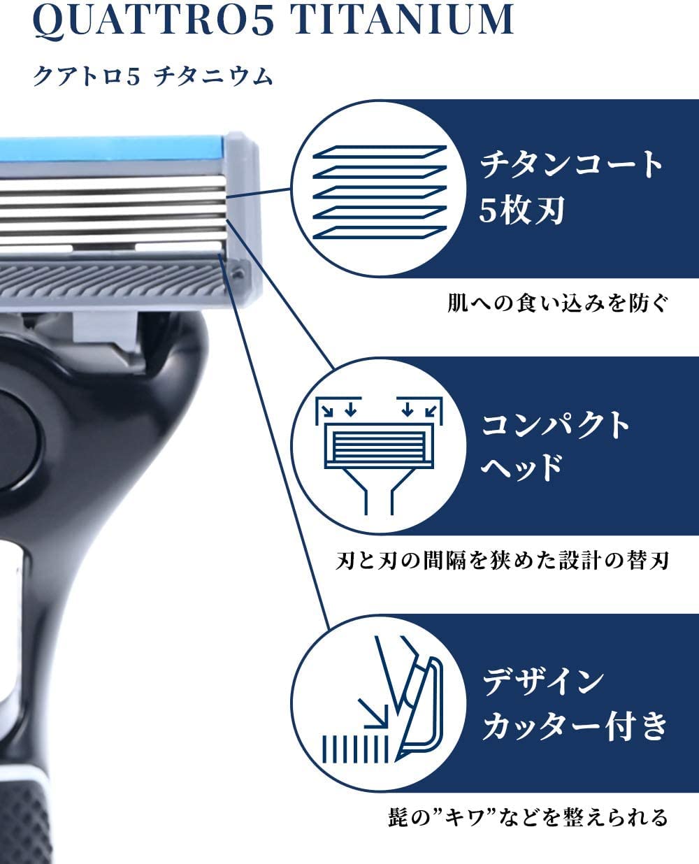 【まとめ買い】クアトロ５チタニウム　ホルダー（刃付き＋替刃１コ） 容量1ﾎﾝ×6点セットシック(Schick) 男性用カミソリ