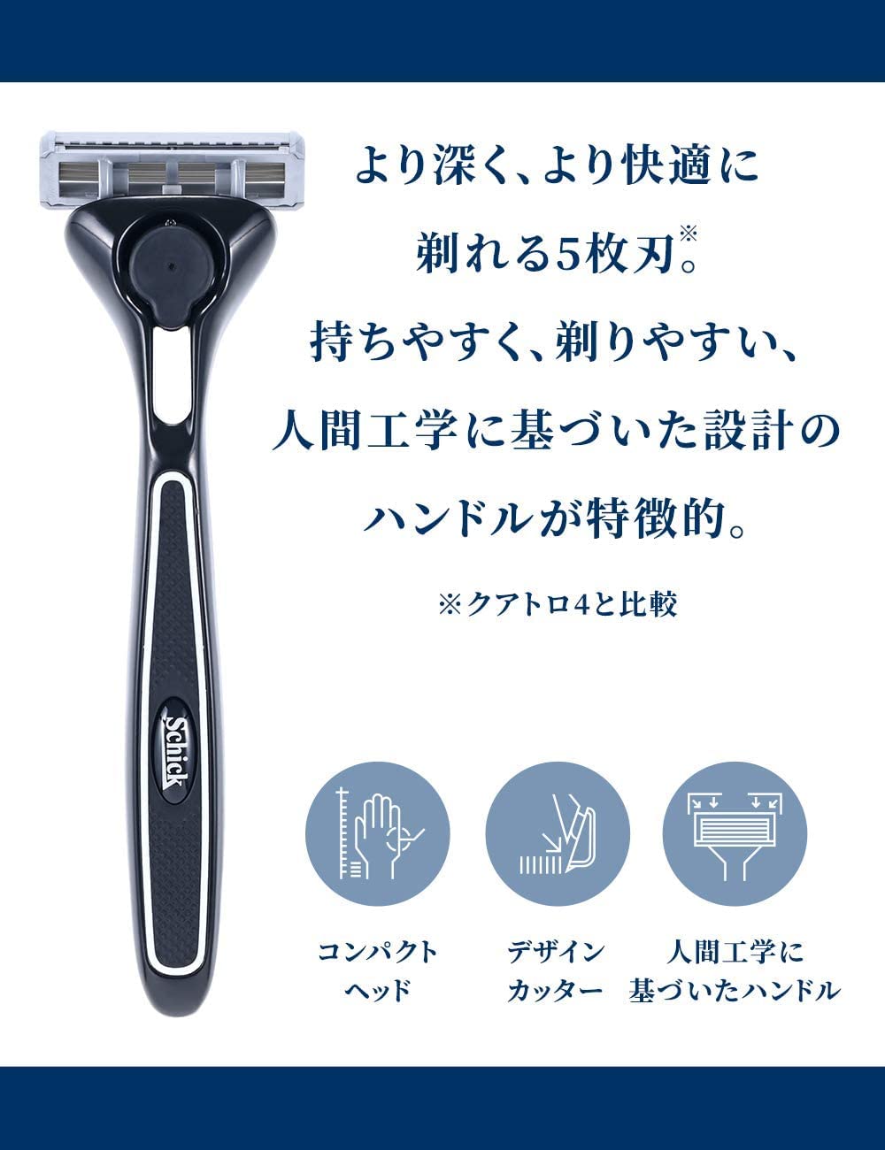【まとめ買い】クアトロ５チタニウム　ホルダー（刃付き＋替刃１コ） 容量1ﾎﾝ×6点セットシック(Schick) 男性用カミソリ