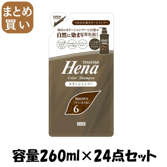 【まとめ買い】テンスター　カラーシャンプー　ダークブラウン（詰替用） 容量260ML×24点セット 三宝商事 ヘアカラー・白髪用
