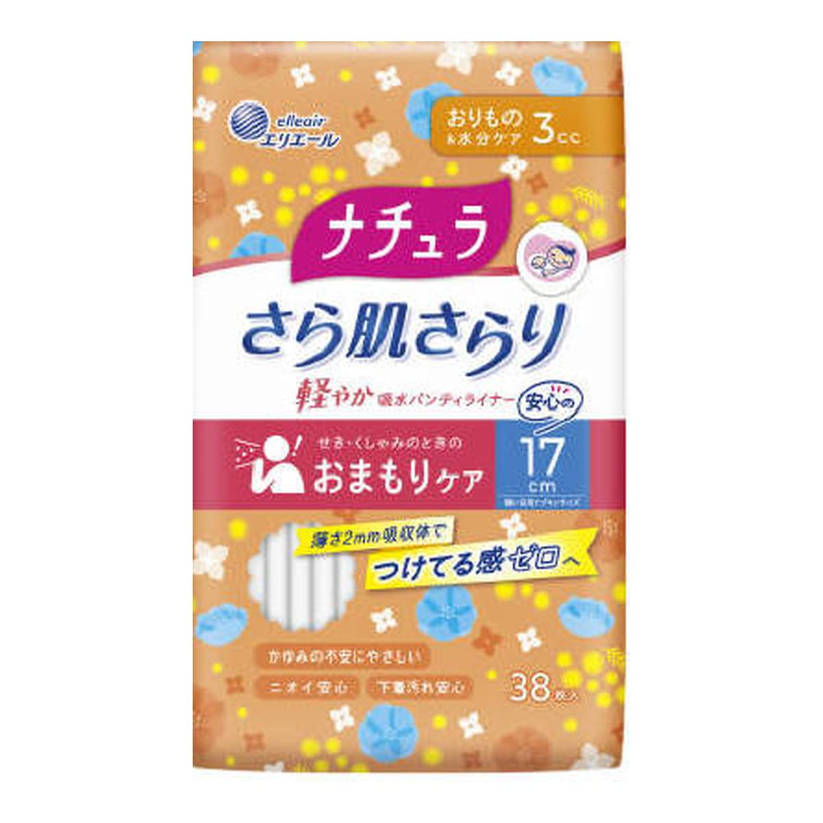 【まとめ買い】ナチュラ　さら肌さらり軽やか吸水パンティライナー　１７ｃｍ３ｃｃ　３８枚 容量38マイ×27点セット大王製紙