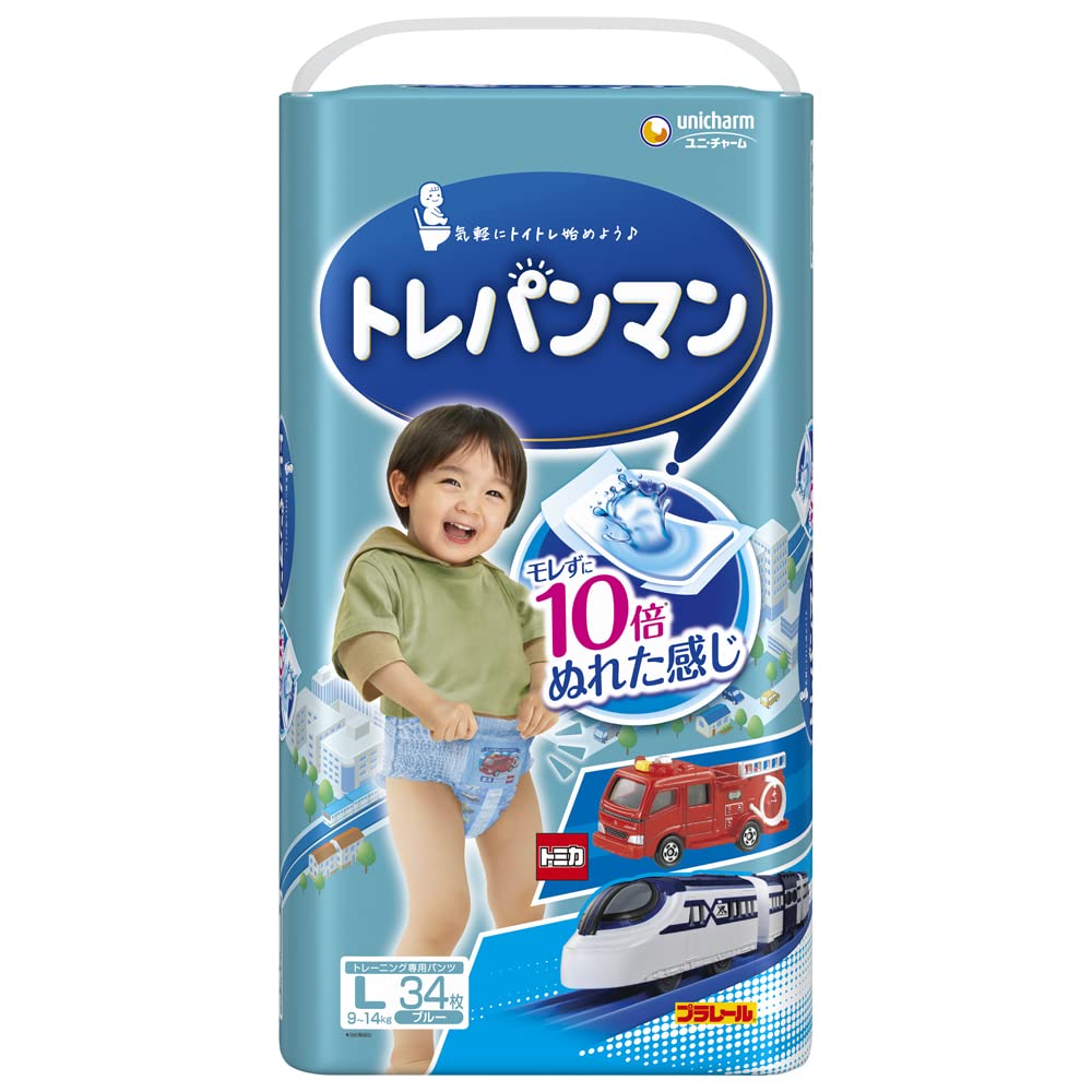 【まとめ買い】トレパンマンブルーＬ３４枚 容量34ﾏｲ×4点セット ユニ・チャーム（ユニチャーム） オムツ