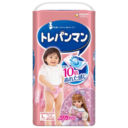 【まとめ買い】トレパンマンピンクＬ３４枚 容量34ﾏｲ×4点セット ユニ・チャーム（ユニチャーム） オムツ