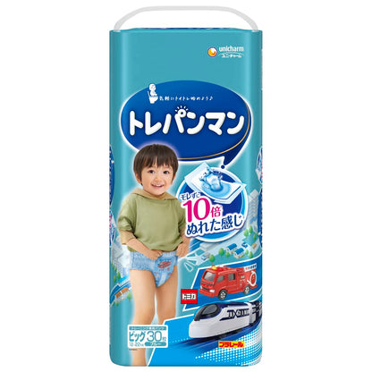 【まとめ買い】トレパンマンブルービッグ３０枚 容量30ﾏｲ×4点セット ユニ・チャーム（ユニチャーム） オムツ