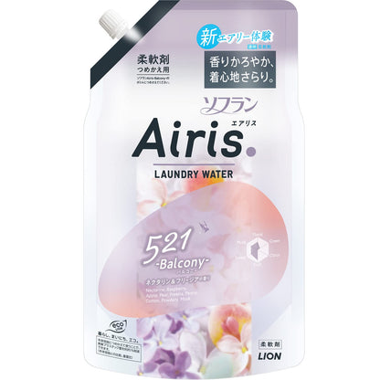 【まとめ買い】ソフラン　エアリス　バルコニー　つめかえ用　８５０ｍｌ 容量850ML×12点セット ライオン 柔軟剤
