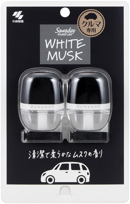 【まとめ買い】ＳＡＷＡＤＡＹクルマ専用クリップパルファムホワイトムスク２Ｐ 容量12ML×27点セット 小林製薬 芳香剤・車用
