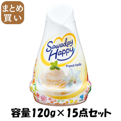 【まとめ買い】サワデーハッピー　フレンチバニラ 容量120G×15点セット 小林製薬 芳香剤・部屋用