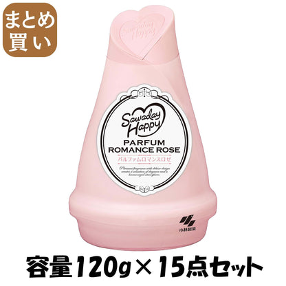 【まとめ買い】サワデーハッピーパルファム・ロマンスロゼ１２０Ｇ 容量120G×15点セット 小林製薬 芳香剤・部屋用