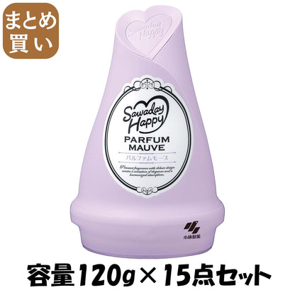 【まとめ買い】サワデーハッピーパルファム・モーブ１２０Ｇ 容量120G×15点セット 小林製薬 芳香剤・部屋用