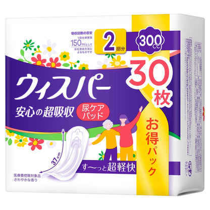 【まとめ買い】ウィスパー安心の超吸収　３００ｃｃ　３０枚 容量30ﾏｲ×6点セット Ｐ＆Ｇ 生理用品