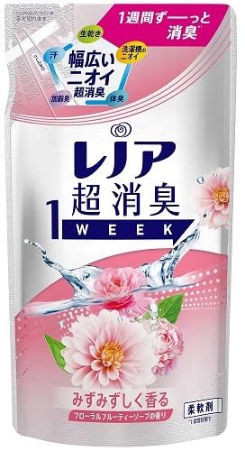 【まとめ買い】レノア超消臭１ｗｅｅｋみずみずしく香るフローラルフルーティーソープの香りつめかえ用容量380ML×16点セット柔軟剤