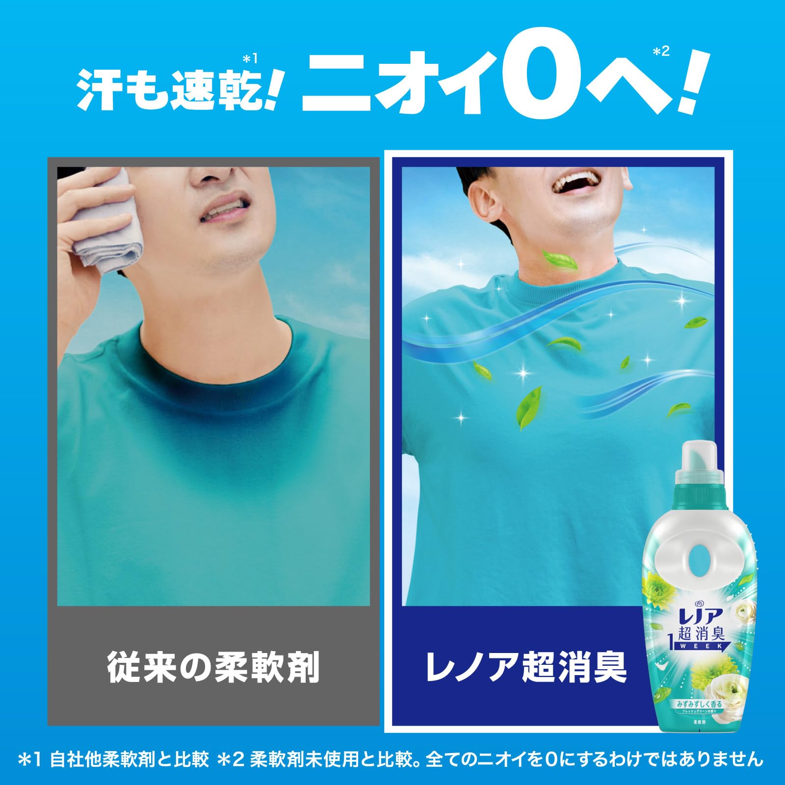 【まとめ買い】レノア超消臭１ｗｅｅｋみずみずしく香るフレッシュグリーンの香りつめかえ用特大サイズ容量920ML×8点セット柔軟剤