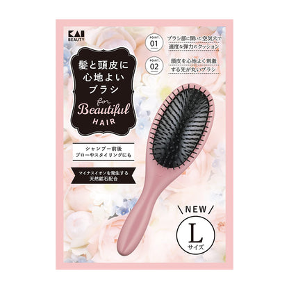 【まとめ買い】ＫＱ３１４９　ポリヘアブラシＬ（髪と頭皮に心地よいブラシ） 容量1ﾎﾝ×6点セット 貝印 ブラシ