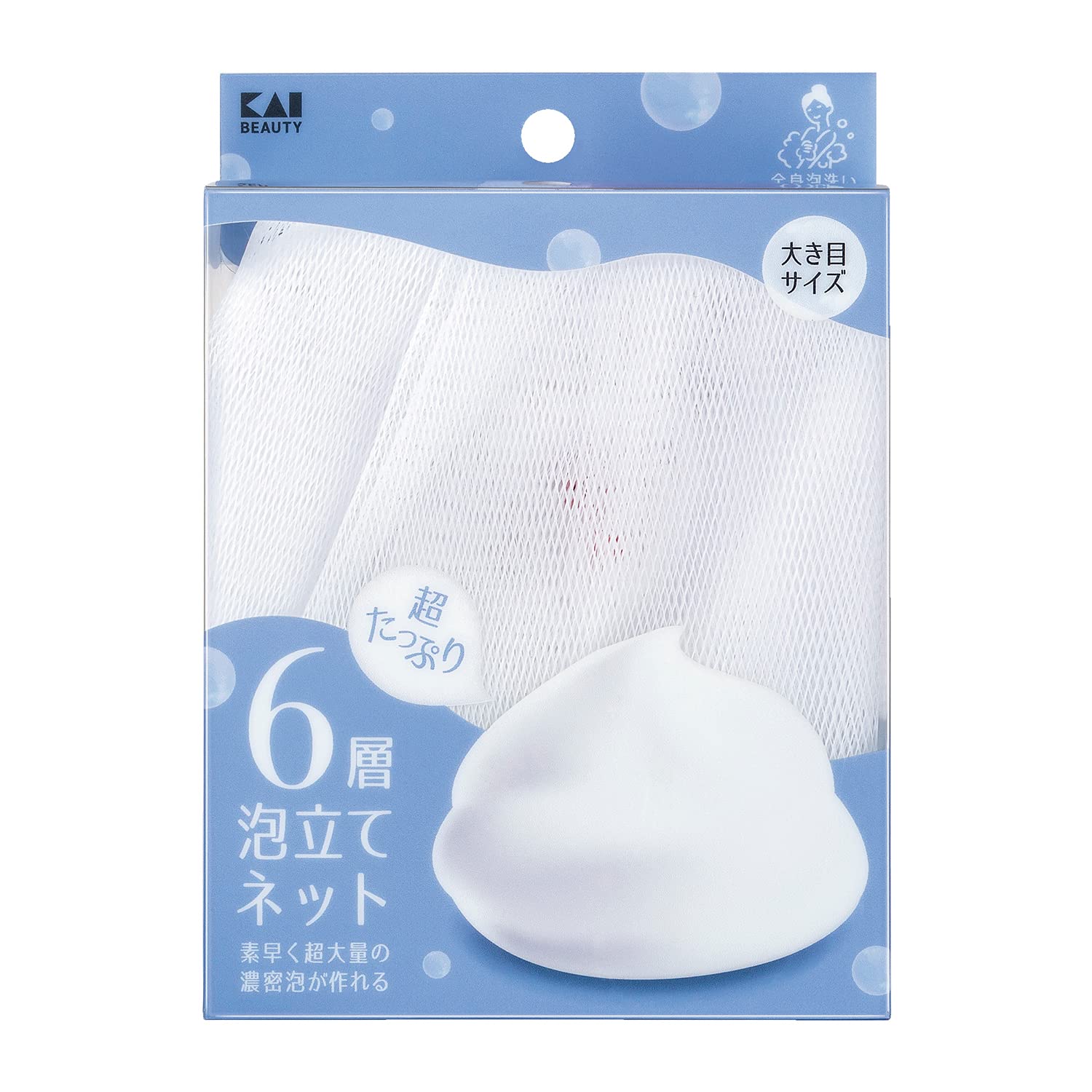 【まとめ買い】ＫＱ３１７０　超たっぷり泡立て６層ネット 容量1ｺ×6点セット 貝印 トラベル 旅行