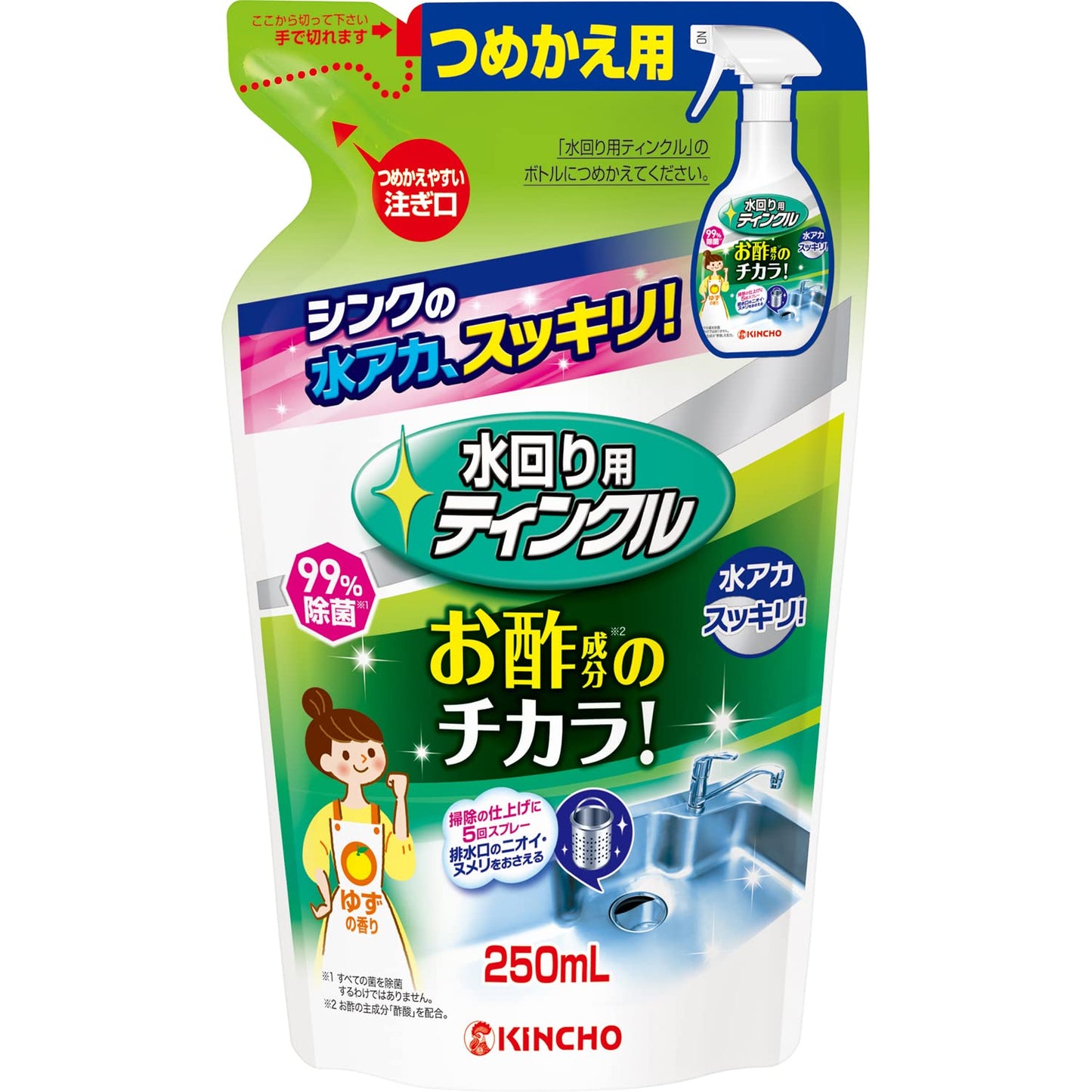 【まとめ買い】水回り用ティンクル　防臭プラスＶ　つめかえ用　２５０ＭＬ 容量250ML×24点セット大日本除虫菊（金鳥） 台所洗剤