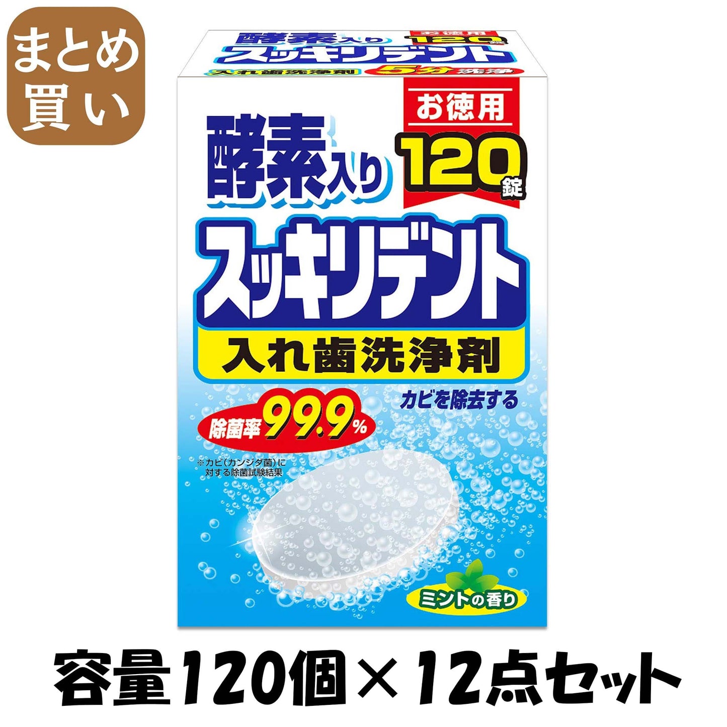 【まとめ買い】スッキリデント部分・総入れ歯兼用入れ歯洗浄剤 容量120個×12点セット ライオンケミカル 入れ歯用