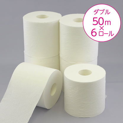 【まとめ買い】スコッティ　フラワーパック２倍巻き６ロール　ダブル 容量50M×8点セット日本製紙クレシア トイレットペーパー