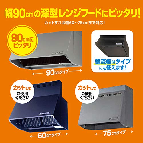 【まとめ買い】パッと貼るだけスーパー　深型フィルター　90cm　2枚入 容量2枚×10点セット 東洋アルミ フィルター