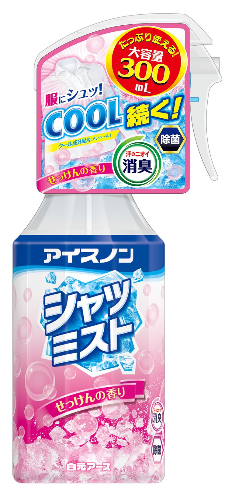 【まとめ買い】アイスノン シャツミスト せっけんの香り 大容量 300ml 容量300ML×15点セット白元アース 熱中症・冷却