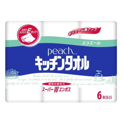 【まとめ買い】ピーチ　キッチンタオル　６ロール 容量6ロール×8点セット 大王製紙 キッチンタオル