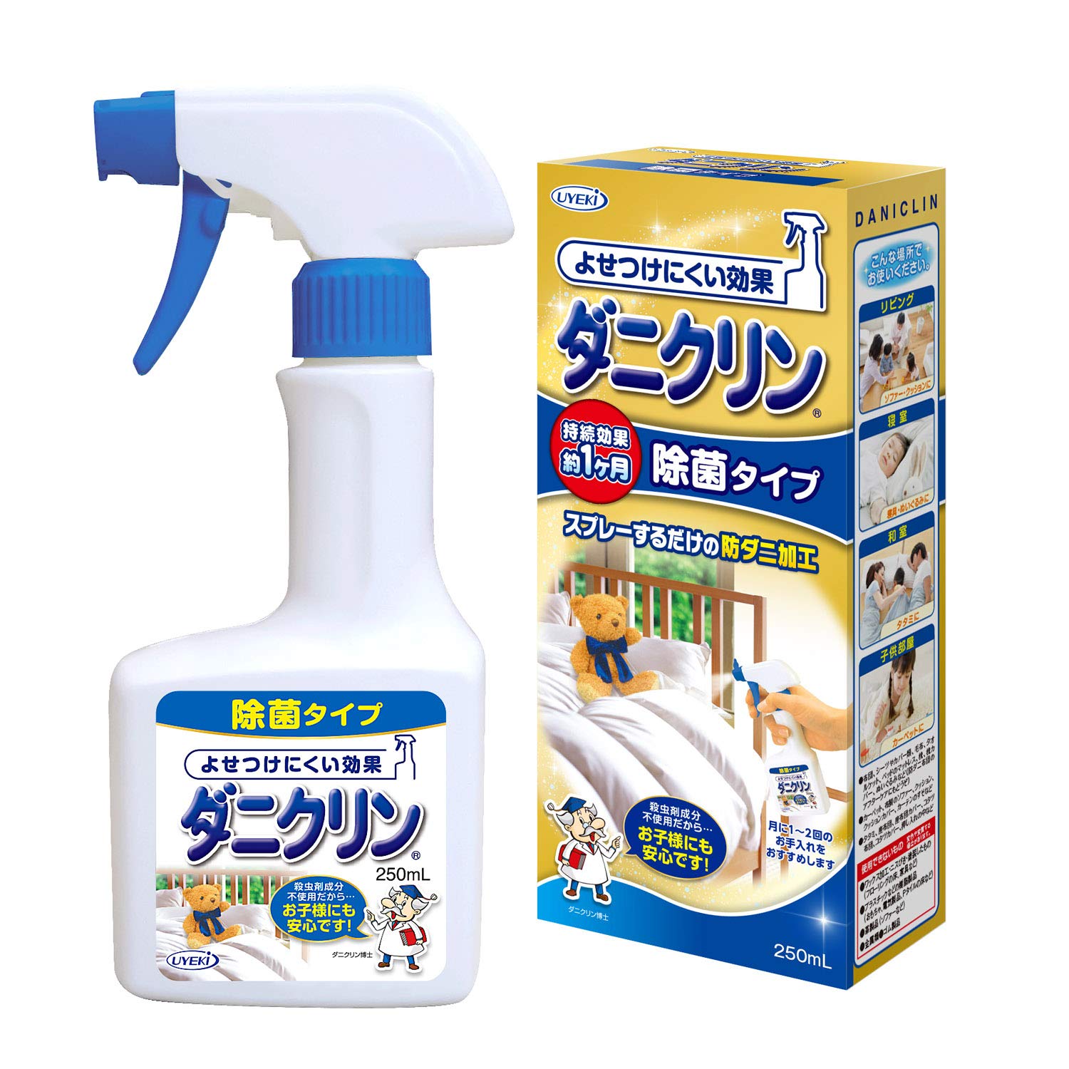【まとめ買い】ダニクリン　除菌タイプ　本体　250ml 容量250ML×24点セット ＵＹＥＫＩ 殺虫剤・ダニ