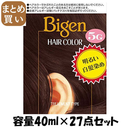 【まとめ買い】ビゲン　ヘアカラー　5G　深い栗色 容量40ML×27点セット ホーユー ヘアカラー・白髪用