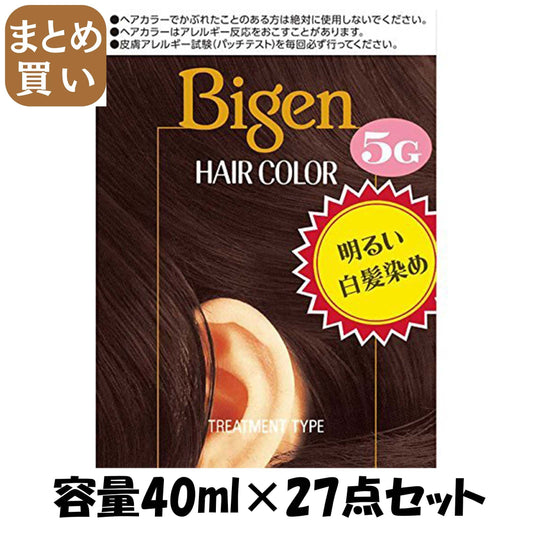 【まとめ買い】ビゲン　ヘアカラー　5G　深い栗色 容量40ML×27点セット ホーユー ヘアカラー・白髪用