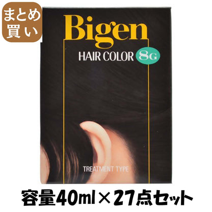 【まとめ買い】ビゲン　ヘアカラー　8G　自然な黒色 容量40ML×27点セット ホーユー ヘアカラー・白髪用