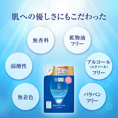 【まとめ買い】肌ラボ 白潤プレミアム 薬用 浸透美白 乳液 詰替え 140ml 容量140ML×24点セット ロート製薬 化粧品