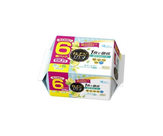 【まとめ買い】キレキラ！トイレクリーナー　１枚で徹底おそうじシート　シトラスミントつめかえ用６０枚（１０枚×６Ｐ）