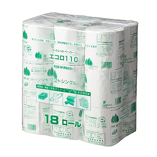 【まとめ買い】エコロ１８ロールシングル１１０メートル巻１０７幅 容量18R×3点セット 泉製紙 トイレットペーパー
