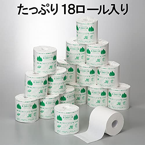 【まとめ買い】エコロ１８ロールシングル１１０メートル巻１０７幅 容量18R×3点セット 泉製紙 トイレットペーパー