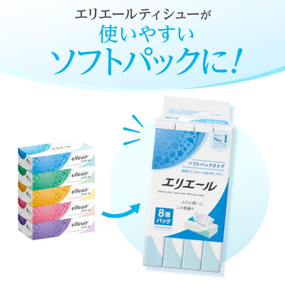 【まとめ買い】エリエールティシューソフトパック１６０Ｗ８Ｐ 容量8コ×10点セット 大王製紙 ティッシュ
