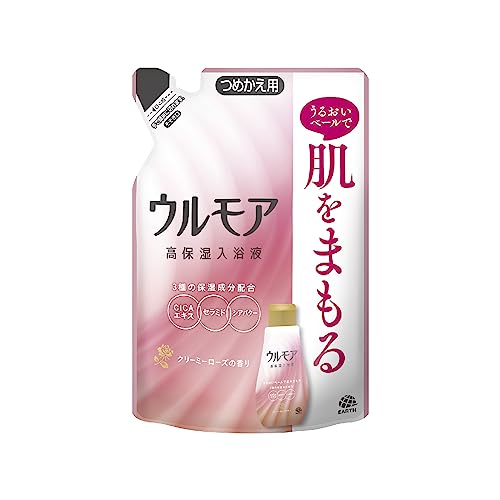 【まとめ買い】ウルモア高保湿入浴液クリーミーローズの香りつめかえ 容量480ML×12点セット アース製薬 入浴剤