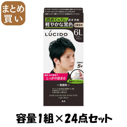 【まとめ買い】ルシード　ワンプッシュケアカラー　ライトブラック　（医薬部外品） 容量1クミ×24点セット マンダム ヘアカラー