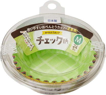 【まとめ買い】おべんとうカップチェック柄Ｍ４色２４枚入 容量24ﾏｲ×10点セット 東洋アルミ お弁当用品