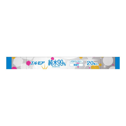 【まとめ買い】エルモア純水９９％ノンアルコール２０枚 容量20マイ×24点セット カミ商事 ウェットティッシュ
