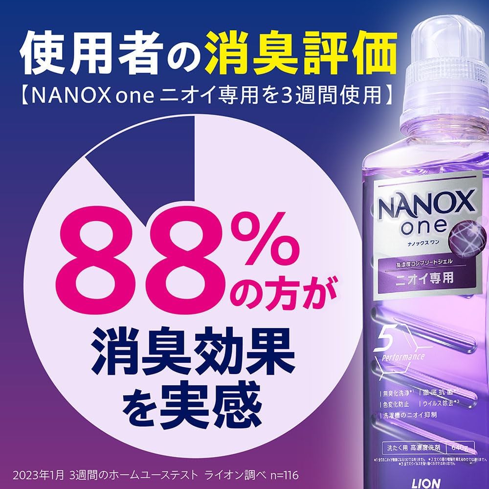 【まとめ買い】ＮＡＮＯＸ　ｏｎｅ　ニオイ専用　本体大　６４０ｇ 容量640G×12点セット ライオン 衣料用洗剤