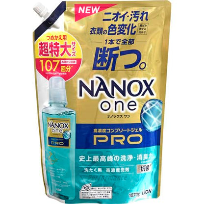 【まとめ買い】ＮＡＮＯＸ　ｏｎｅ　ＰＲＯ　つめかえ用超特大　１０７０ｇ 容量1070G×6点セット ライオン 衣料用洗剤