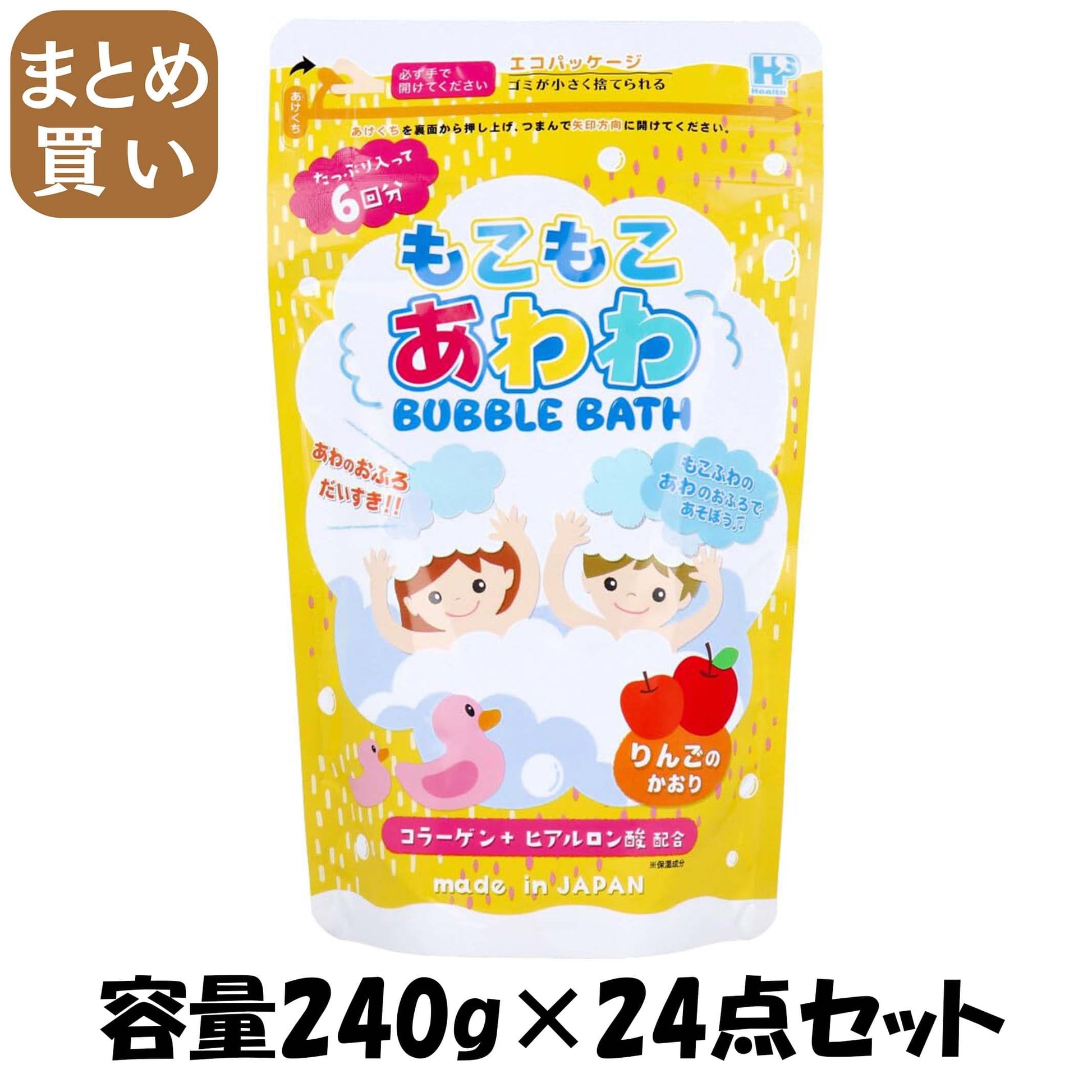 【まとめ買い】もこもこあわわ　りんごの香り　２４０ｇ 容量240G×24点セット ヘルス 入浴剤