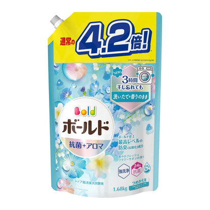【まとめ買い】ボールドジェル　爽やかフレッシュフラワーサボンの香り　つめかえ用　ウルトラジャンボサイズ 容量1680G×6点セットＰ＆Ｇ