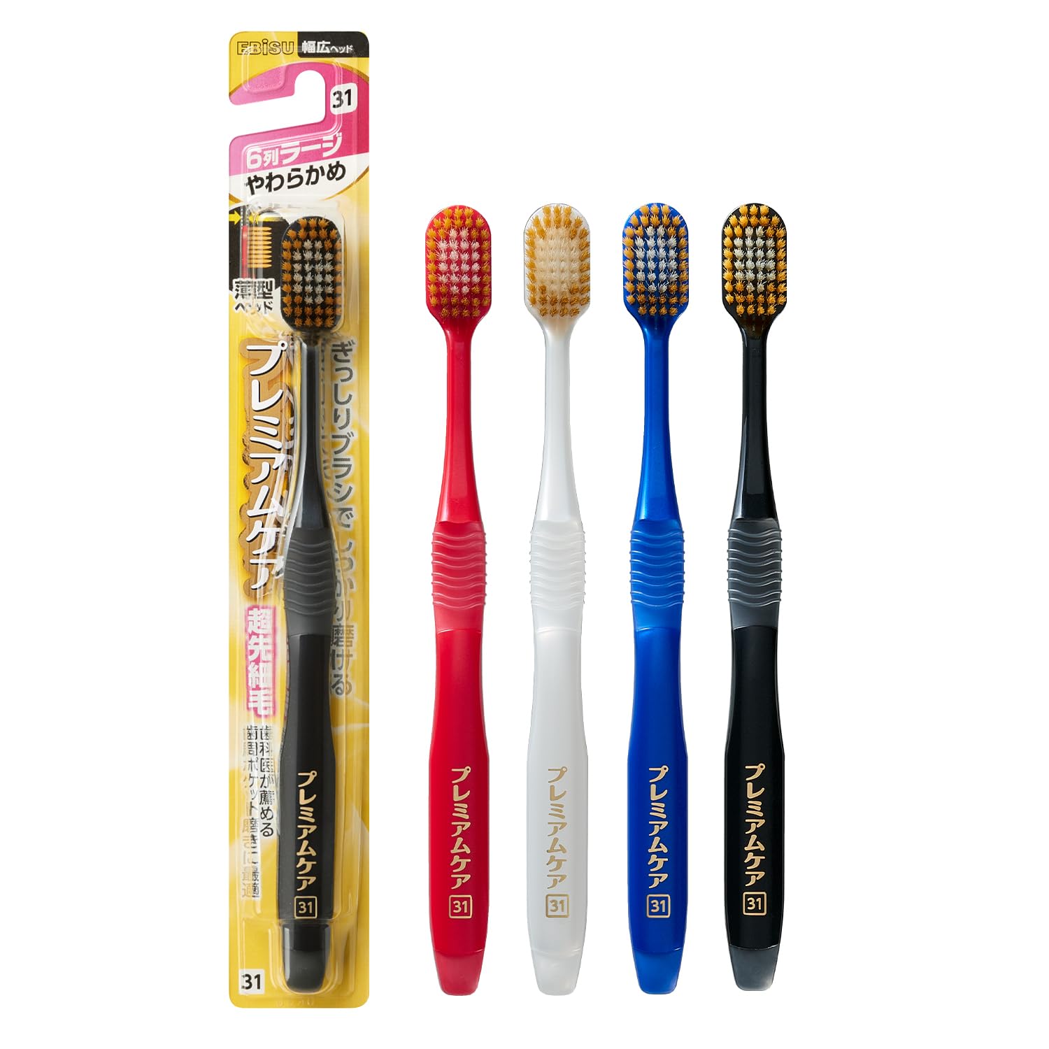 【まとめ買い】Ｂ－３６０２Ｓ　プレミアムケアハブラシ・６列ラージ　やわらかめ 容量1ホン×12点セット エビス 歯ブラシ