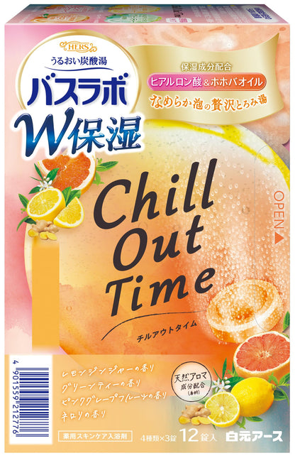 【まとめ買い】ＨＥＲＳバスラボ　Ｗ保湿　Ｃｈｉｌｌ　Ｏｕｔ　Ｔｉｍｅ　１２錠入 容量12ジ×16点セット 白元アース 入浴剤