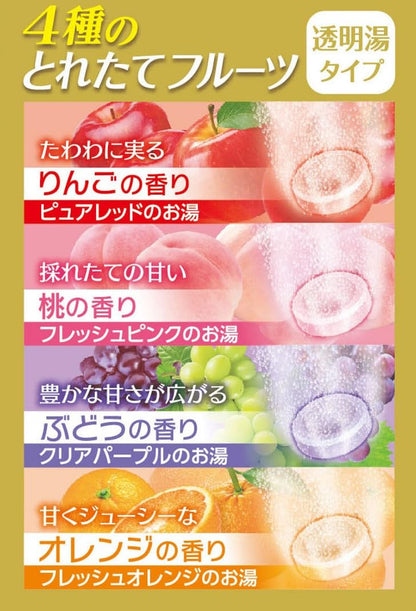 【まとめ買い】ＨＥＲＳバスラボ　４種のとれたてフルーツ　１２錠入 容量12ジ×16点セット 白元アース 入浴剤