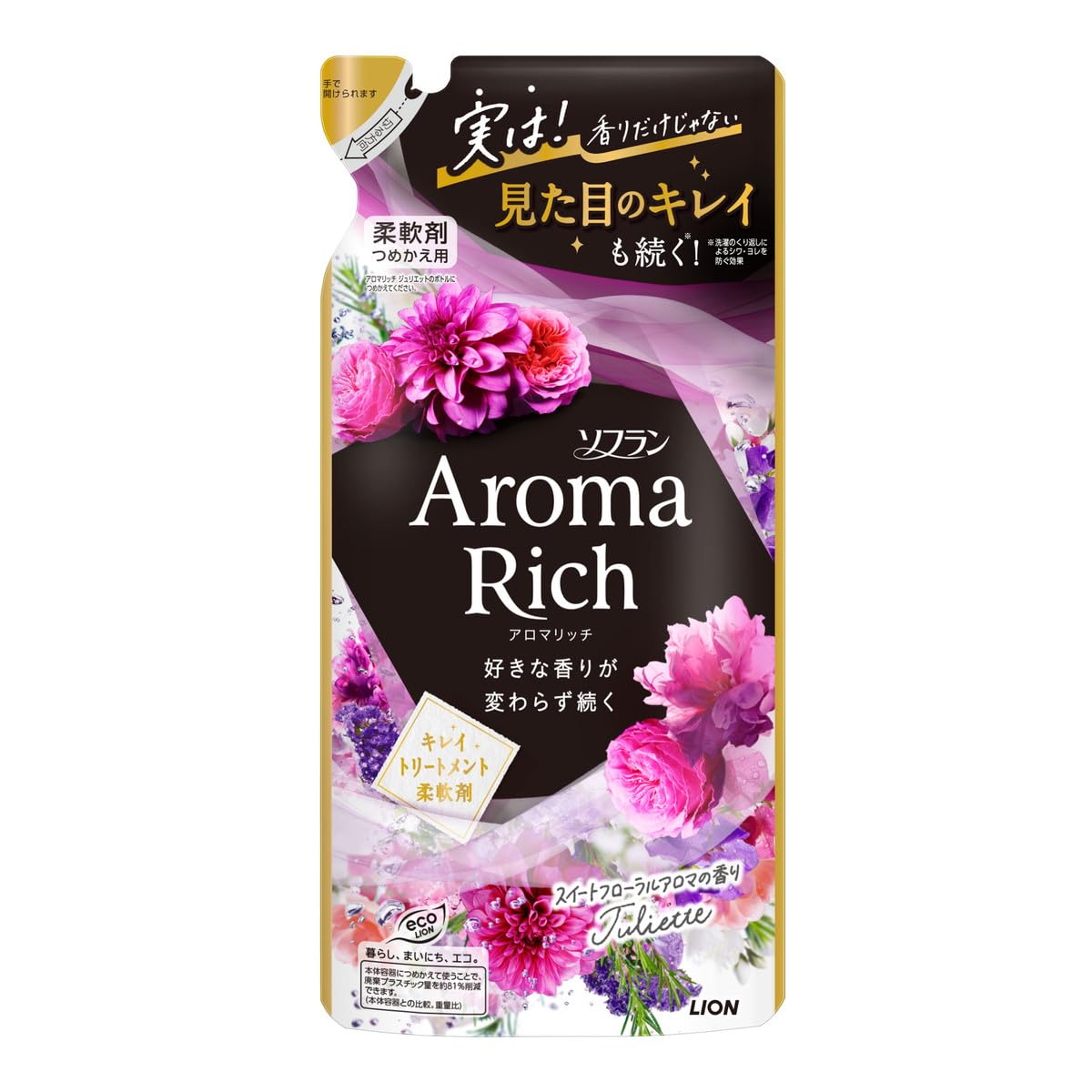 【まとめ買い】ソフラン　アロマリッチ　ジュリエット　つめかえ用　３８０ｍｌ 容量380ML×20点セット ライオン 衣料用洗剤