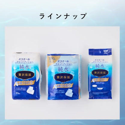 【まとめ買い】エリエールウェットティシュー　純水タイプ　ぜい沢保湿　詰替え５０枚×８パック 容量400ﾏｲ×4点セット大王製紙