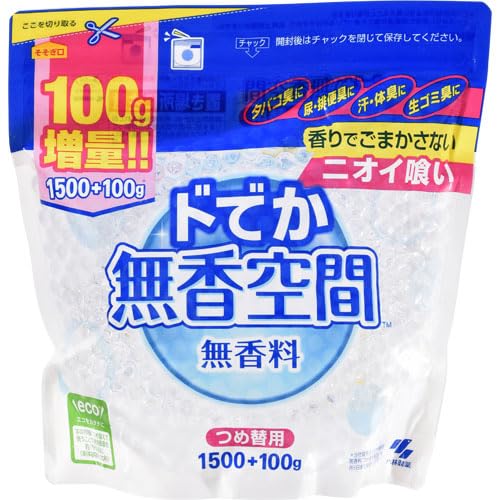 【まとめ買い】ドでか無香空間　つめ替用無香料 容量1600G×6点セット 小林製薬 芳香剤・部屋用