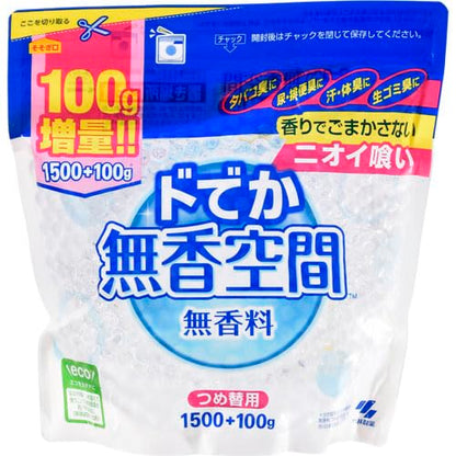 【まとめ買い】ドでか無香空間　つめ替用無香料 容量1600G×6点セット 小林製薬 芳香剤・部屋用